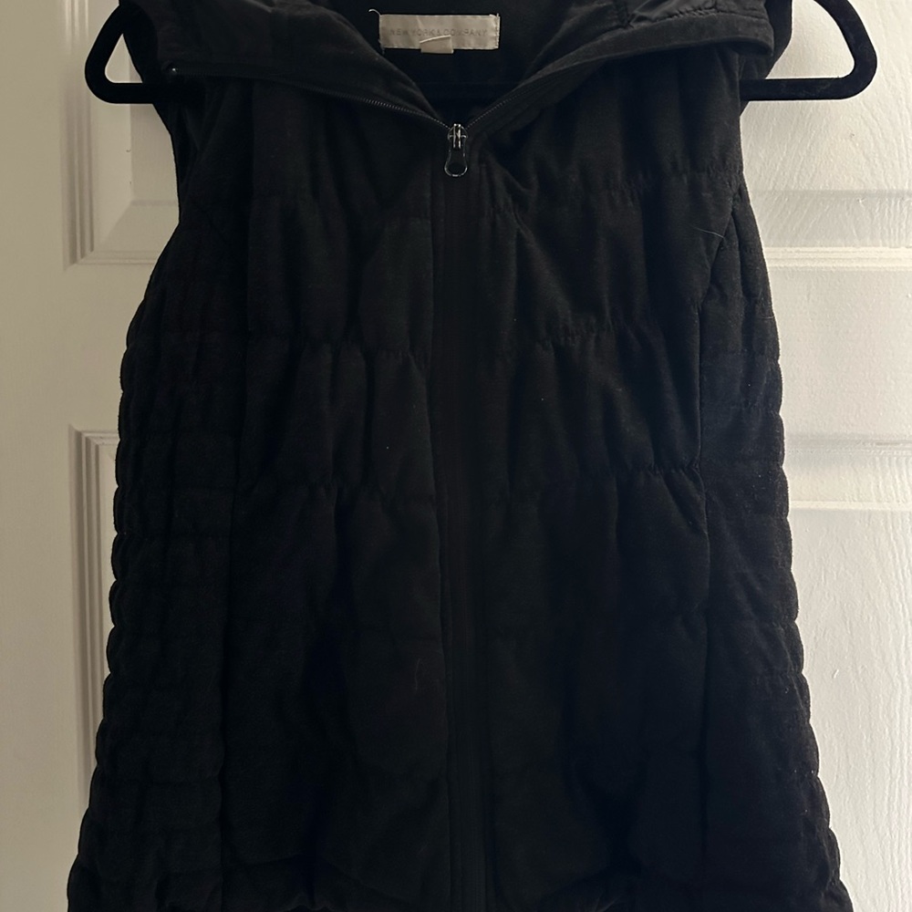 New York & Company Black Quilted Vest